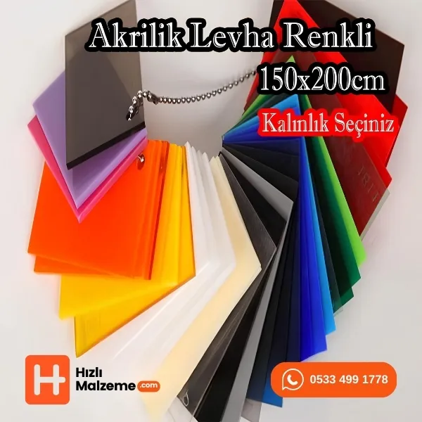 5.8 mm Renkli Akrilik Dökme Pleksi 100x300 cm