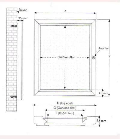 Showboard manyetik ve mantarlı çift kilitli 6XA4