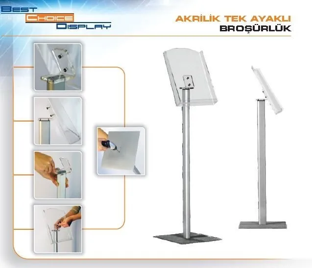 Dekoratif ayaklı Akrilik broşürlük