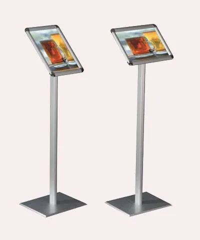 Tek ayaklı dikey rondolu A4 menuboard 21x30 cm