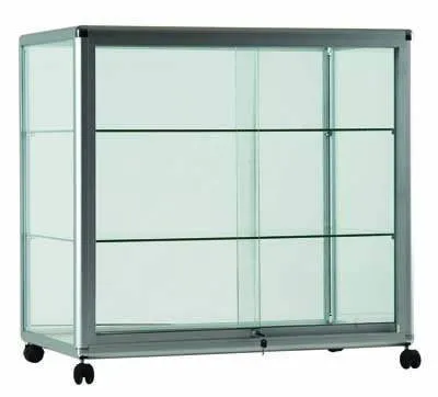 Vitrin banko  sürgülü çift kapı dolapsız