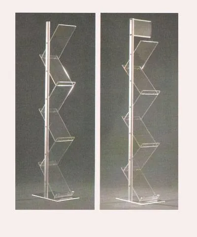 Alüminyum çift ayaklı zigzag broşürlük çift ayaklı