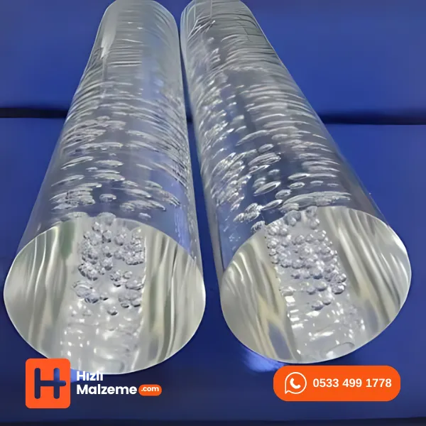 Akrilik Yuvarlak Köpüklü Çubuk Şeffaf ( Boy 1 Metre )