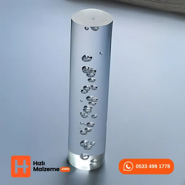 Akrilik Yuvarlak Köpüklü Çubuk Şeffaf 2 Metre Boy 40 mm Çap