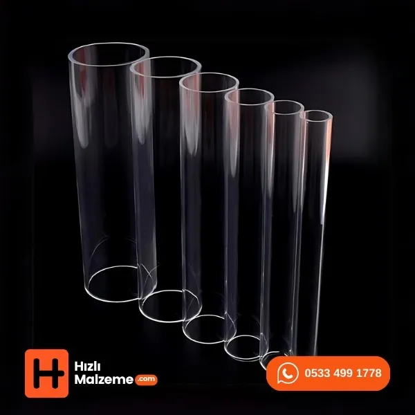 40/36 Çap 2 Metre Boy Akrilik Yuvarlak Boru Şeffaf
