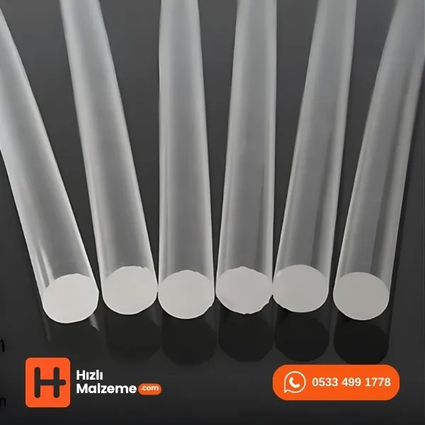 3mm Akrilik Yuvarlak Çubuk - Şeffaf 2 Metre Boy