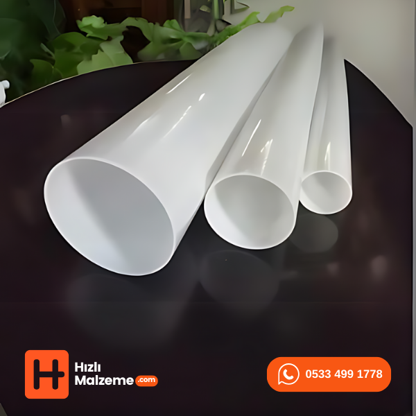 80/74 Beyaz Pleksi Yuvarlak Boru Boy 2 metre