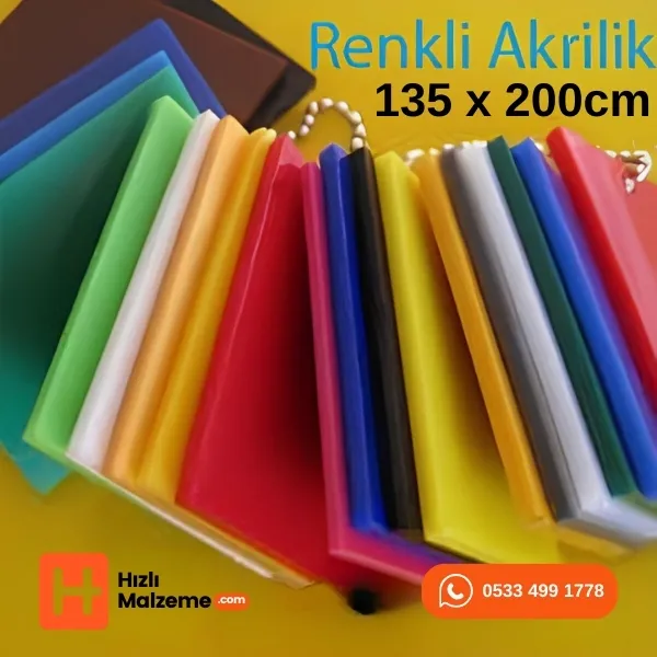 20 mm Renkli Akrilik Dökme Pleksi 135x200 cm