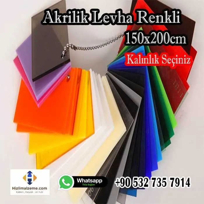 Renkli Akrilik Dökme Pleksi Levhalar 150x200 cm