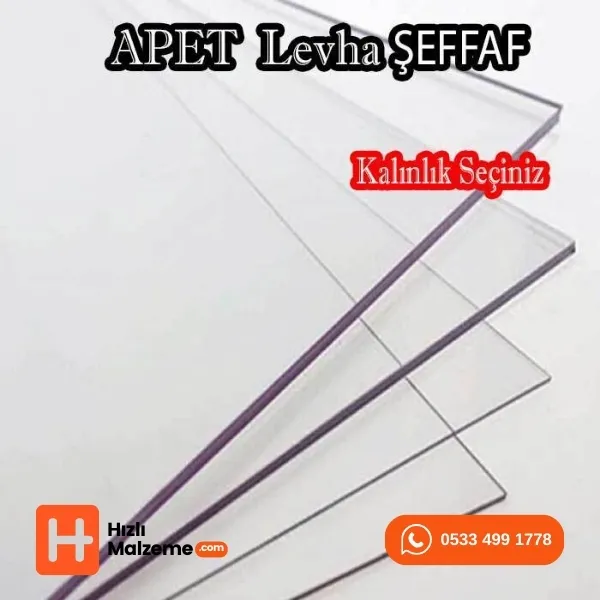 205 x 305 cm Şeffaf Apet - Pet Levha